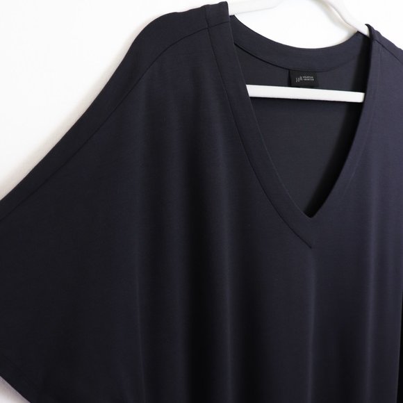 J. Jill Wearever Double-Face Jersey Dolman-Sleeve Dress Licorice Dark Grey XL - Picture 6 of 9